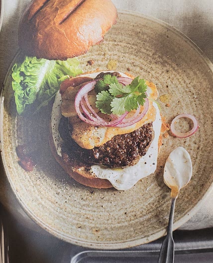Lamb & Haloumi Burgers with Roasted Garlic Sauce
