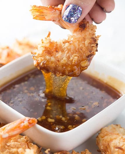 Healthy Coconut Shrimp with Sweet Chili Sauce - Gluten-free | Air Fryer | Oven