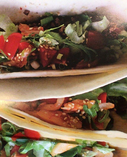 Beef bulgogi tacos with carmelized onion
