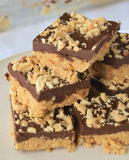 Low Carb No Bake Peanut Butter Bars