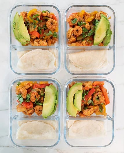 Skillet Shrimp Fajitas with Almond Flour Tortillas