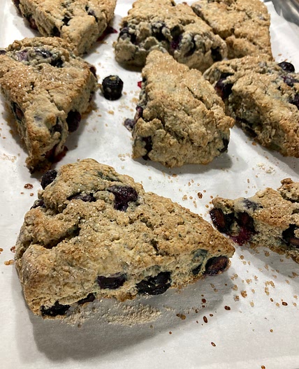 Gluten free & dairy free blueberry oat scones