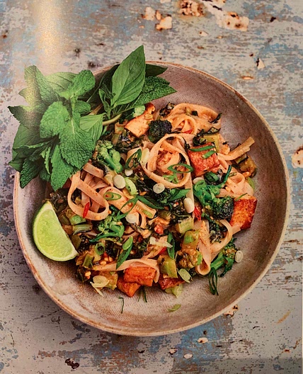 Peanut Butter and Broccolini Pad Thai