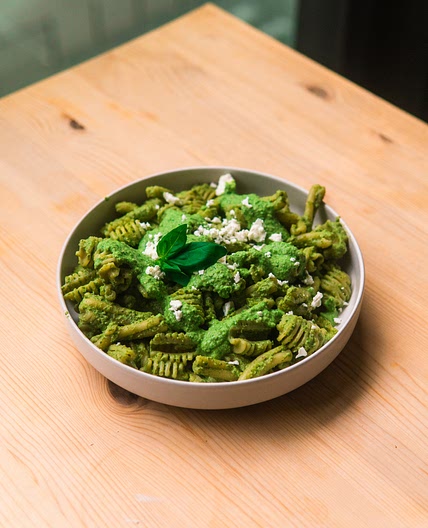 Green Pea Pesto Pasta | Student Dinner Series