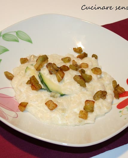 Risotto di melanzane e zucchine in crema di ricotta | Cucinare senza Nichel