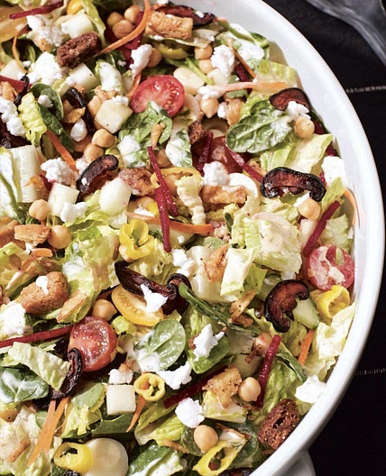 Garbage  Salad with Creamy Lemon-Peppercorn Dressing