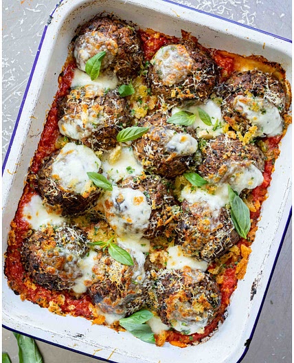 Baked Aubergine Meatballs
