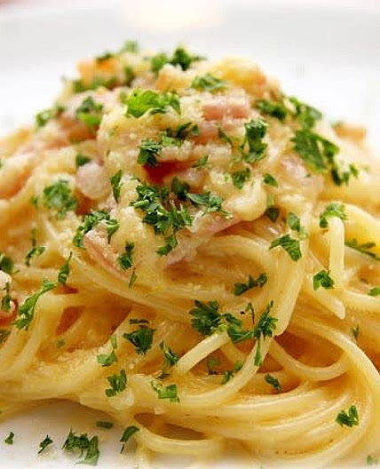 Spaghetti al limone e pancetta