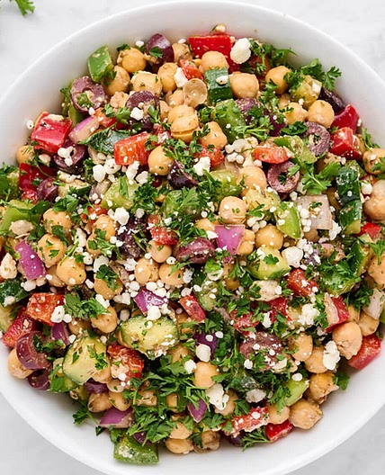 The Easiest Mediterranean Chickpea Salad