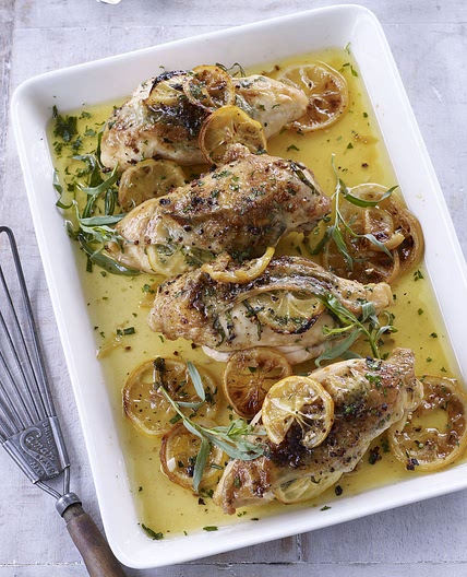 Lemon, garlic and herb-baked chicken recipe