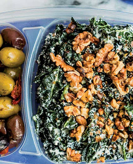 Creamy Kale Walnut Caesar Salad