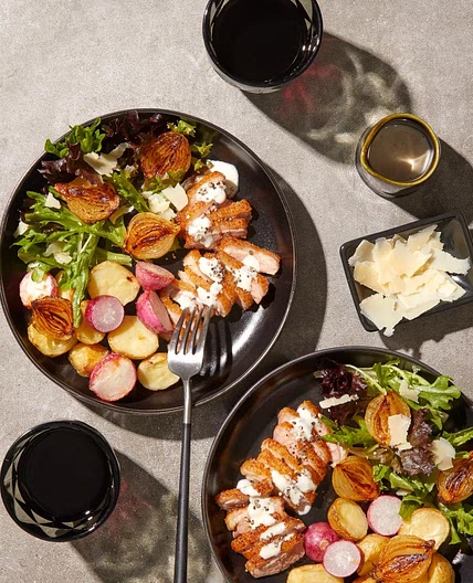 Duck & Braised Baby Onion Salad