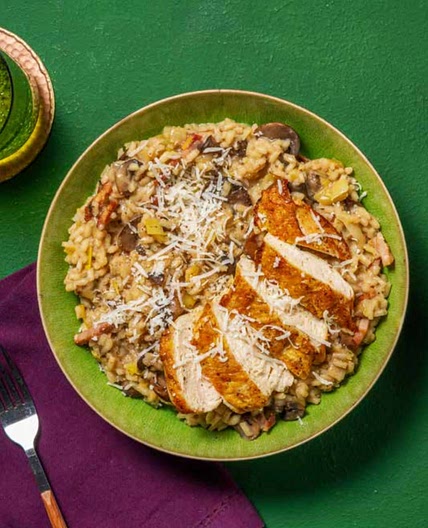 Chicken bacon mushroom risotto 