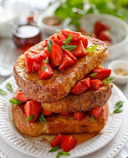 Brioche perdue aux fraises