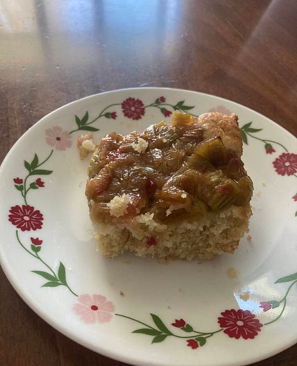 Evelyn’s Rhubarb Cake