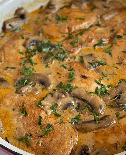 Creamy chicken and mushrooms