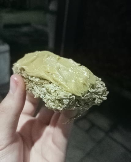 Peanut butter Weet-Bix.