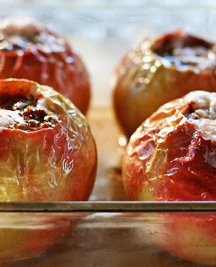 Classic baked apples stuffed with raisins, cinnamon, and brown sugar make an easy dessert