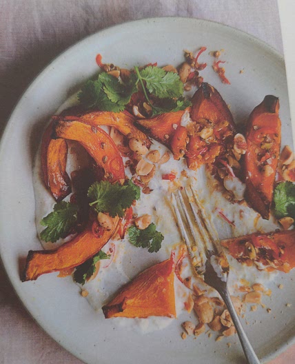 Roasted squash with lemongrass peanut and lime