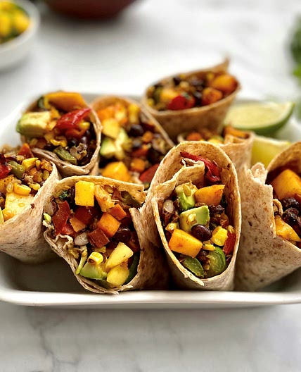 Mango, Black Bean & Caramelized Veggie Burrito
