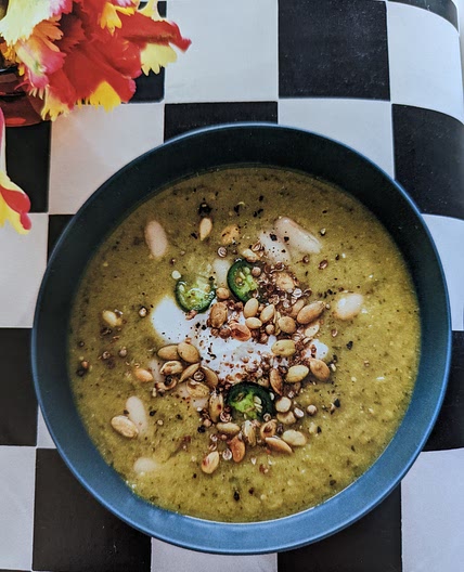 Roasted Poblano-Tomatillo Soup