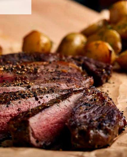 Pastrami Crusted Steak and Baby Potatoes