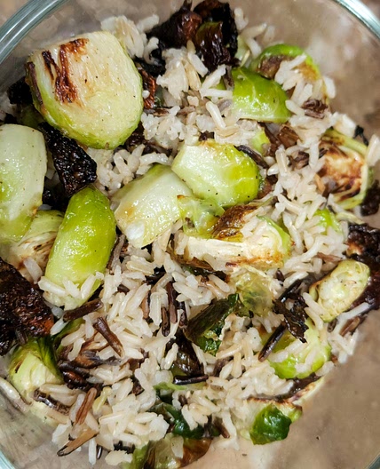 Roasted Brussels Sprouts with Wild Rice Bowl