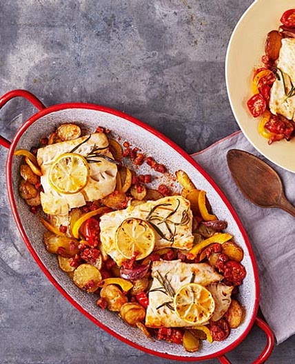 Spanish Chorizo and Cod Bake