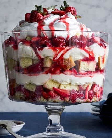 Strawberry Trifle with Mascarpone Whipped Cream