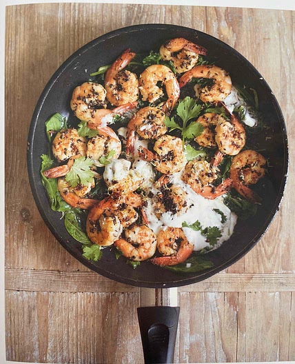 Spiced Prawns with Spinach & Coconut