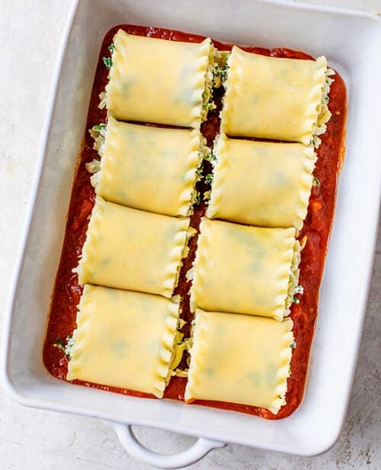 Spinach Artichoke Lasagna Roll-up - Skinnytaste