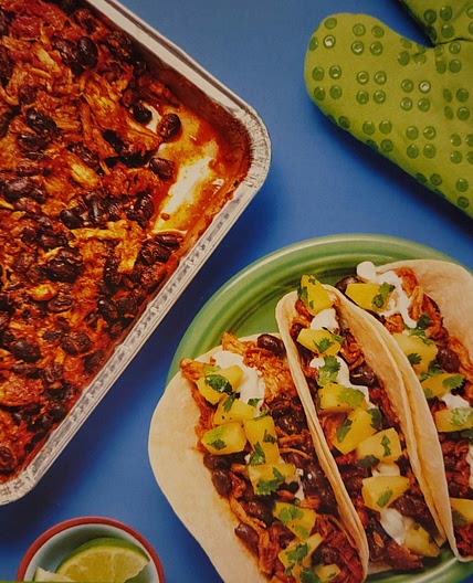 Pulled pork & black bean tacos