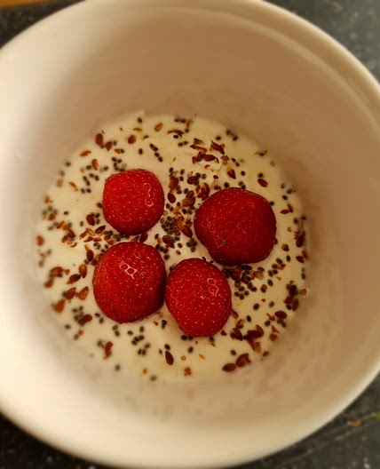 Greek Yogurt with Strawberries (Day 1 Breakfast)
