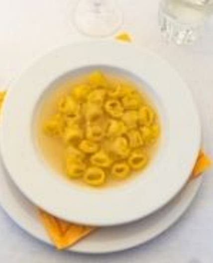 Tortellini in chicken broth