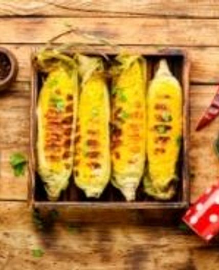 Pan fried corn cobs