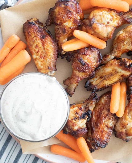 Air Fryer Marinated Chicken Wings