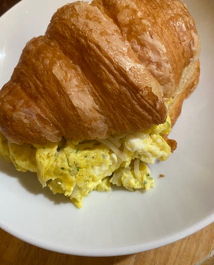 French omelette breakfast sandwich