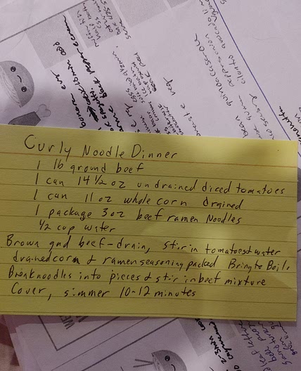 Curly noodle dinner