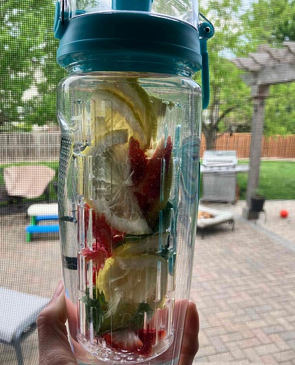 Strawberry, Basil & Lemon Fruit Infused Water