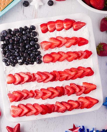 Red White and Blue Strawberry Icebox Cake