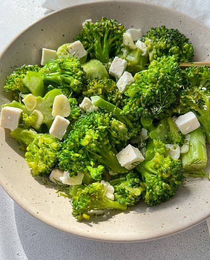 Broccoli with Feta, Garlic, and Olive Oil