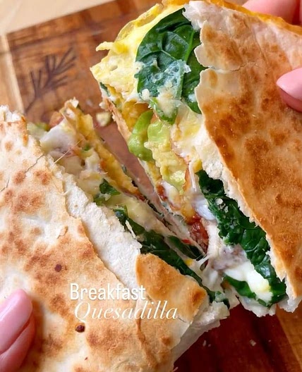 Breakfast Quesadillas with Fried Cheese👌🏼