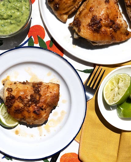 Peruvian Chicken with Green Sauce