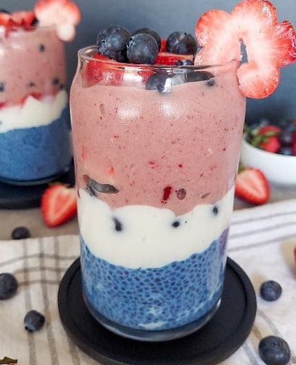 Berry Banana Chia Smoothie Parfait