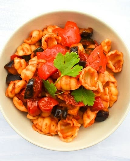 Roasted Ratatouille & Cherry Tomato Pasta