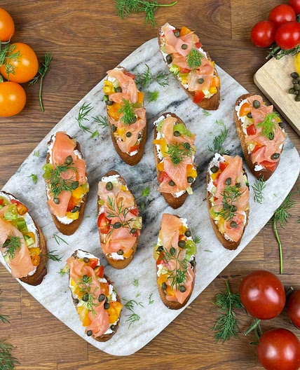  Smoked Salmon with Salad on Toast