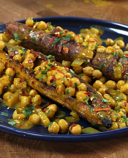 Curried Chickpea & Plantain boat - Original Flava