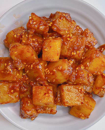 Sweet and Spicy Korean Style Potatoes