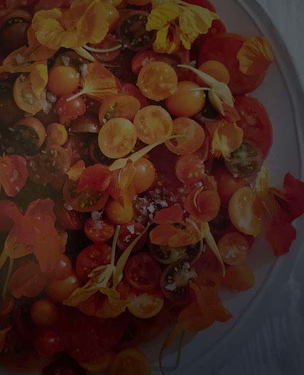 Tomatoes and nasturtiums