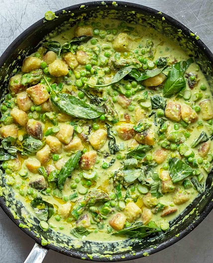 Gnocchi With Smashed Peas, Lemon & Parmesan (w/ website instructions)